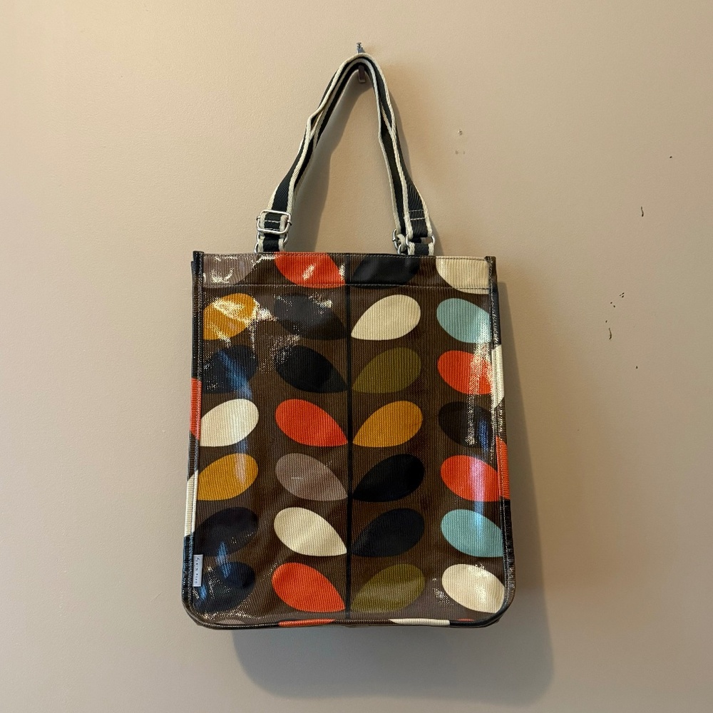 Orla Kiely Brown and Multi Stem Tote